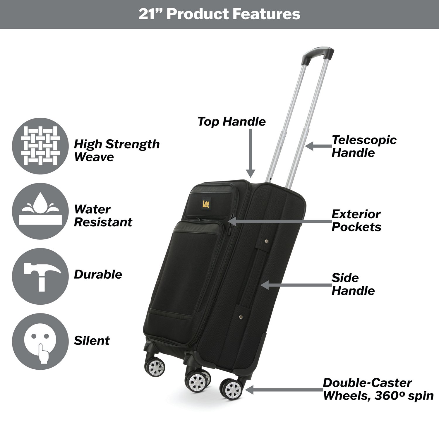 Lee 21 in Soft Side Carry On Luggage                                                                                             - view number 4