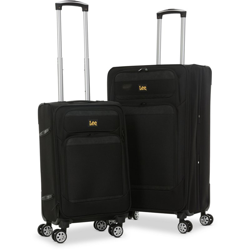 Lee 21-inch and 28-inch Soft Side 2-Piece Rolling Luggage Set Black - Lanyards at Academy Sports
