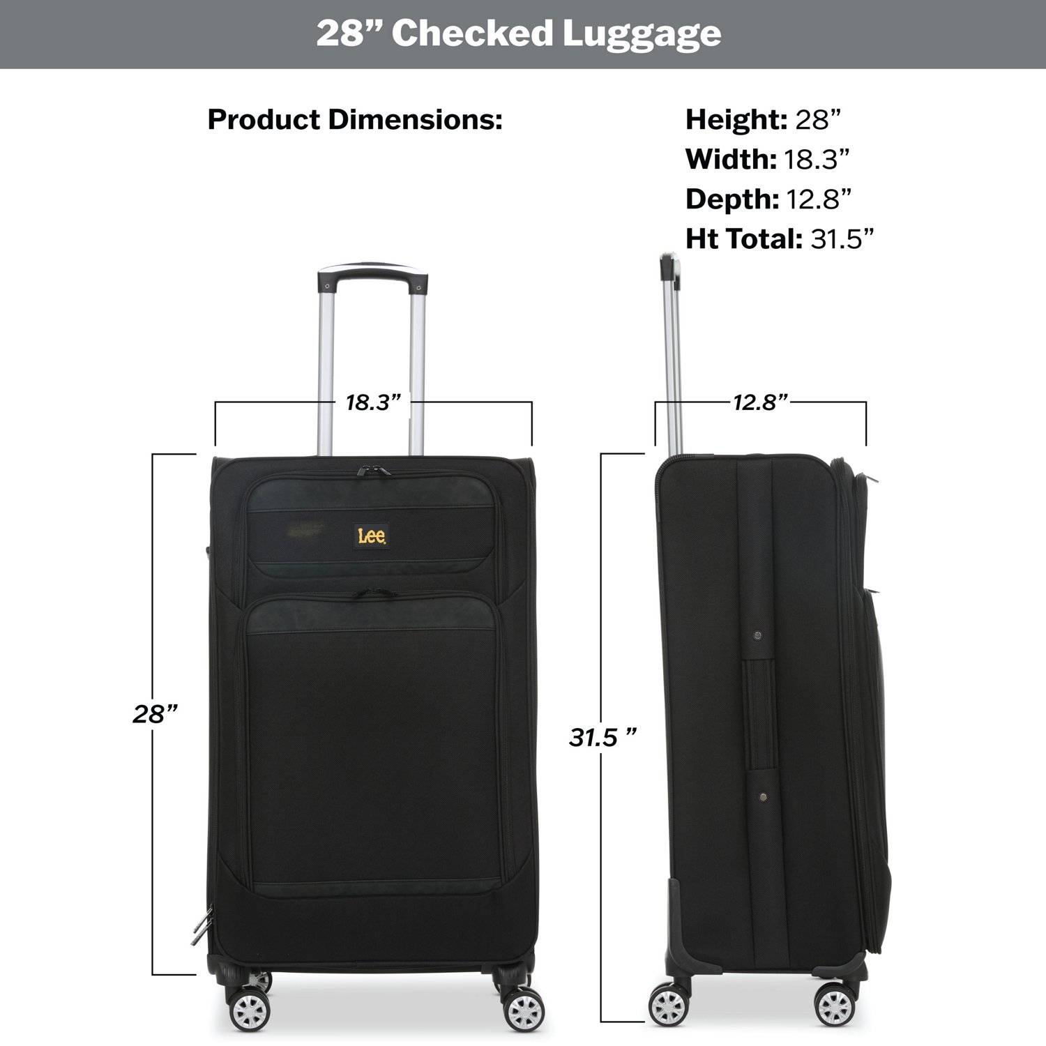 Lee 28 in Soft Side Rolling Luggage                                                                                              - view number 3