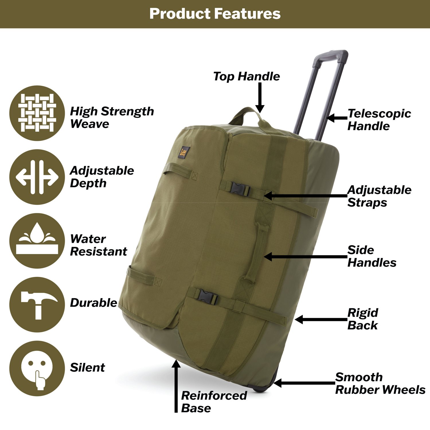 Lee 30 in Rolling Duffel Bag                                                                                                     - view number 4