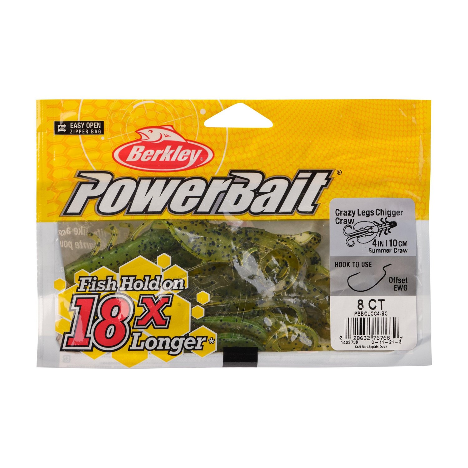 Berkley® PowerBait® Crazy Legs Chigger Craw Soft Baits 8-Pack - view number 4