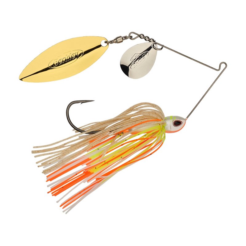 Berkley Power Blade Compact 1/2 oz Colorado Willow Spinnerbait Coleslaw/Silver/Gold - Frsh Water Wire Baits at Academy Sports