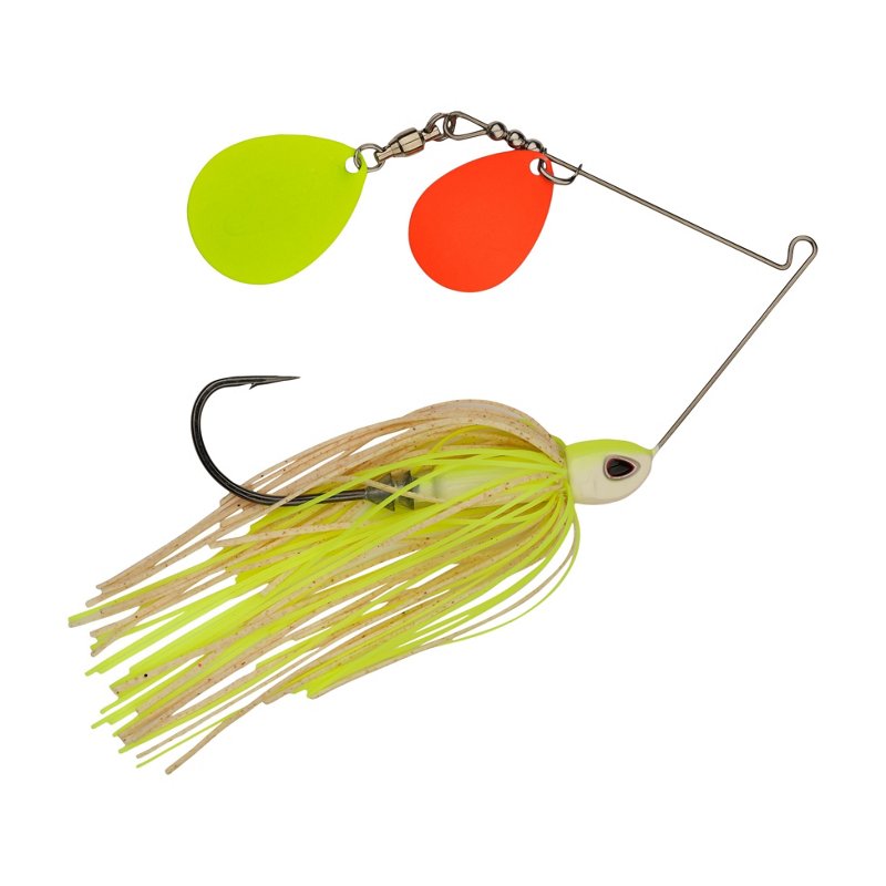 Berkley Power Blade Compact 1/2 oz Spinnerbait White Chartreuse/Orange/Chartreuse Painted Kicker - Frsh Water Wire Baits at Academy Sports