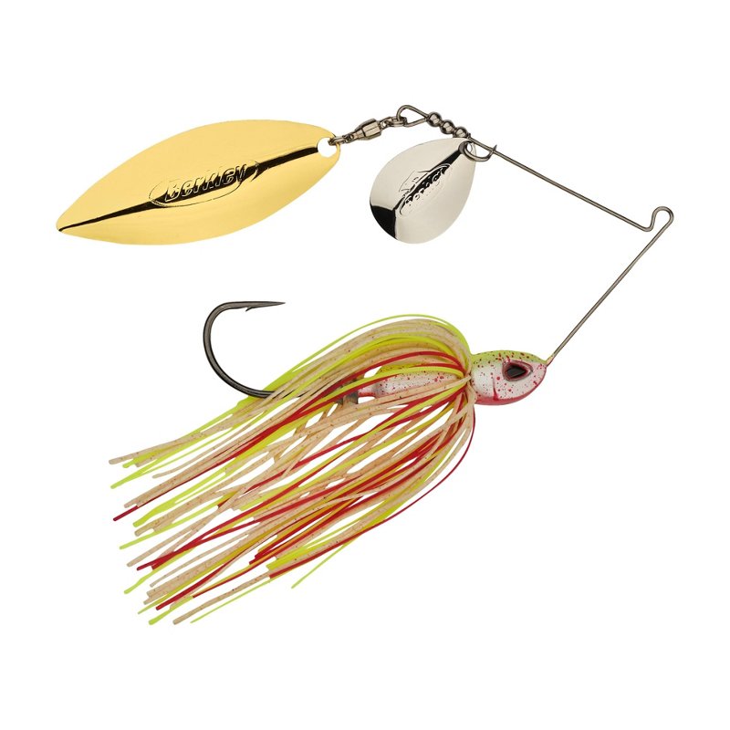 Berkley Power Blade Compact 3/4 oz Colorado Willow Spinnerbait Hot Slaw/Silver/Gold - Frsh Water Wire Baits at Academy Sports