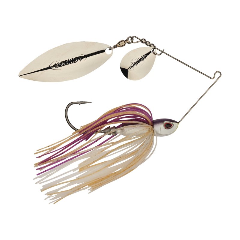Berkley Power Blade Compact 3/4 oz Colorado Willow Spinnerbait Purple Rain/Silver - Frsh Water Wire Baits at Academy Sports