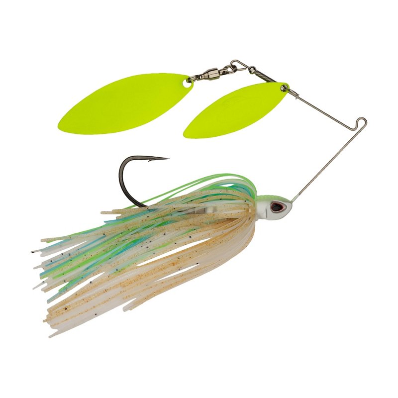 Berkley Power Blade Compact 3/8 oz Willow Willow Spinnerbait Pretty One/Chartreuse + Chartreuse Double Painted - Frsh Water Wire Baits
