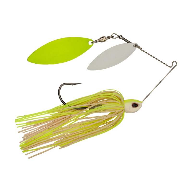 Berkley Power Blade Compact 3/8 oz Willow Willow Spinnerbait White Chartreuse/White/Chartreuse Double Painted - Frsh Water Wire Baits