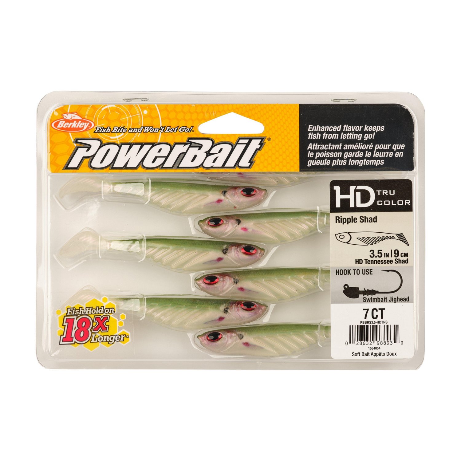 Berkley PowerBait® 3-1/2 in Ripple Shad Baits 7-Pack                                                                            - view number 3