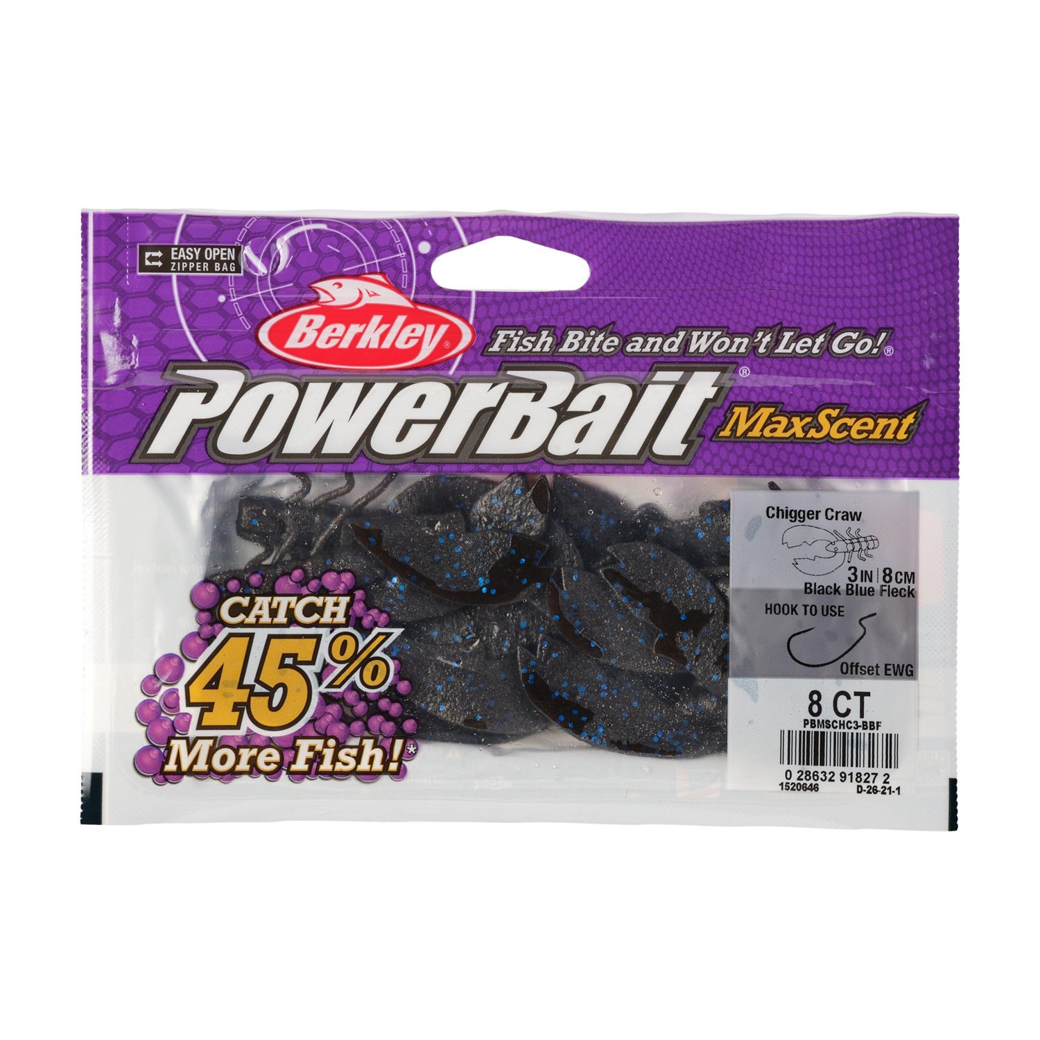 Berkley PowerBait® 3 in MaxScent Chigger Craws 8-Pack - view number 4