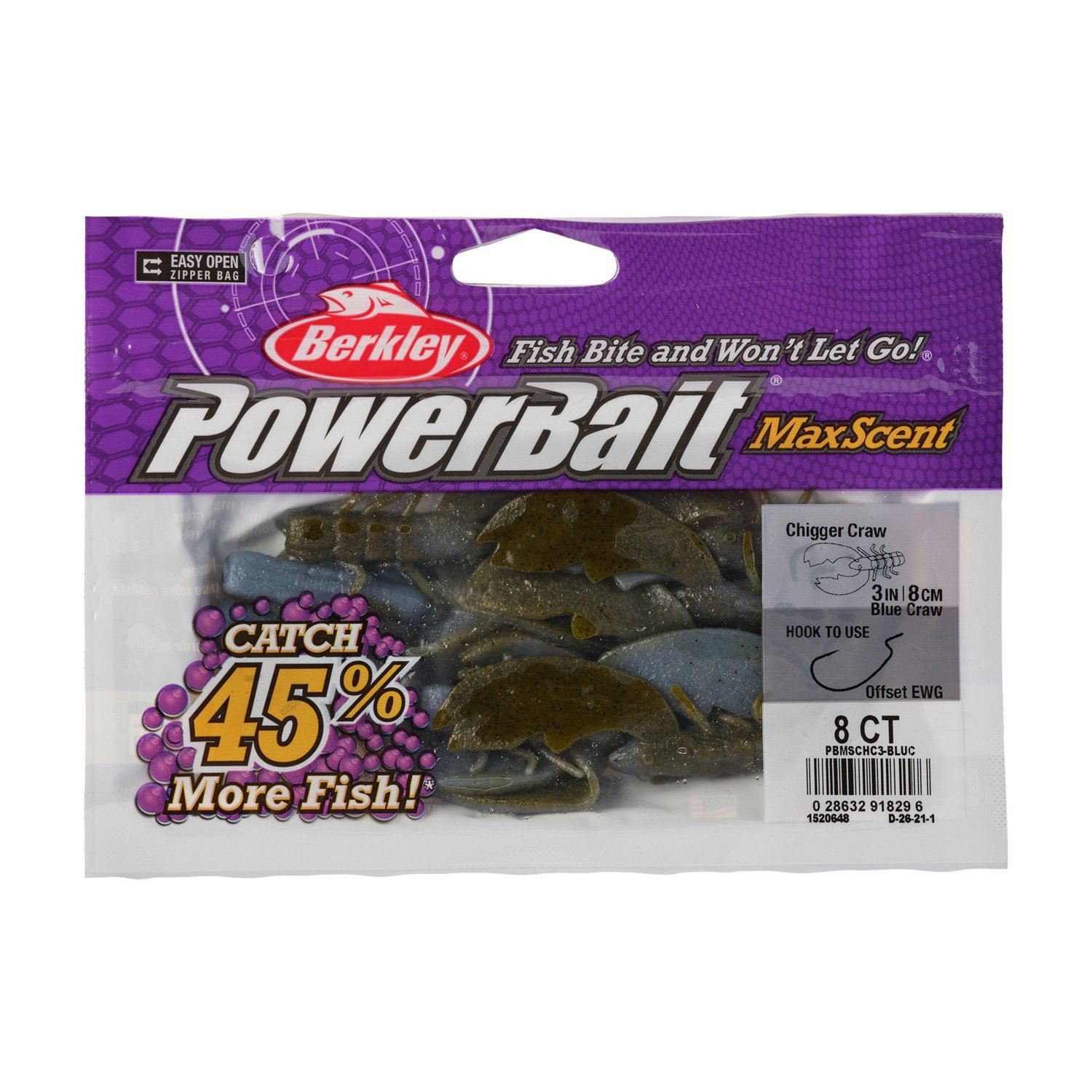 Berkley PowerBait® 3 in MaxScent Chigger Craws 8-Pack - view number 4