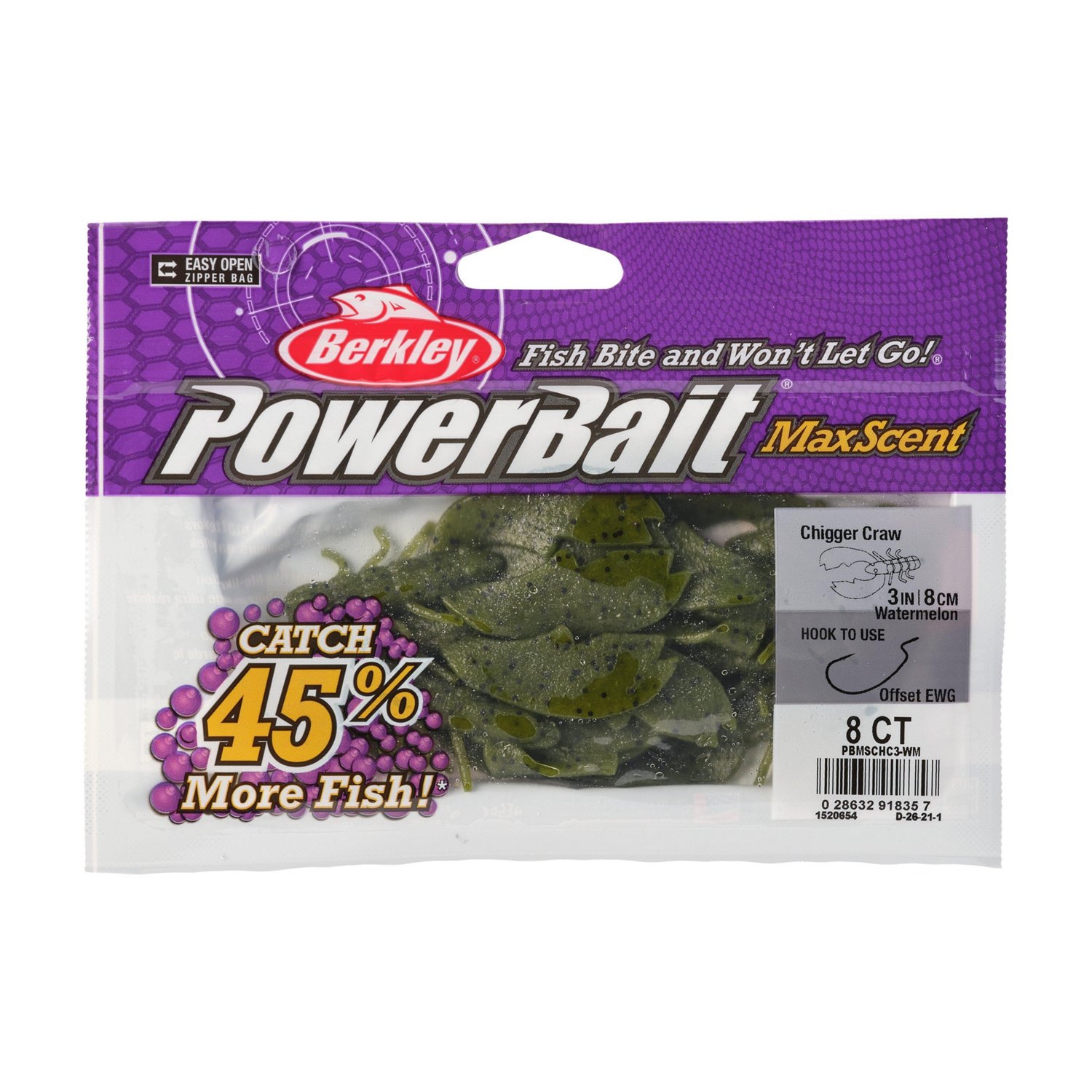 Berkley PowerBait® 3 in MaxScent Chigger Craws 8-Pack - view number 4