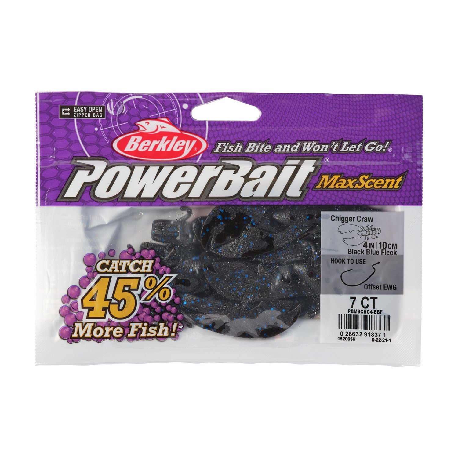 Berkley PowerBait® 4 in MaxScent Chigger Craws 7-Pack - view number 4