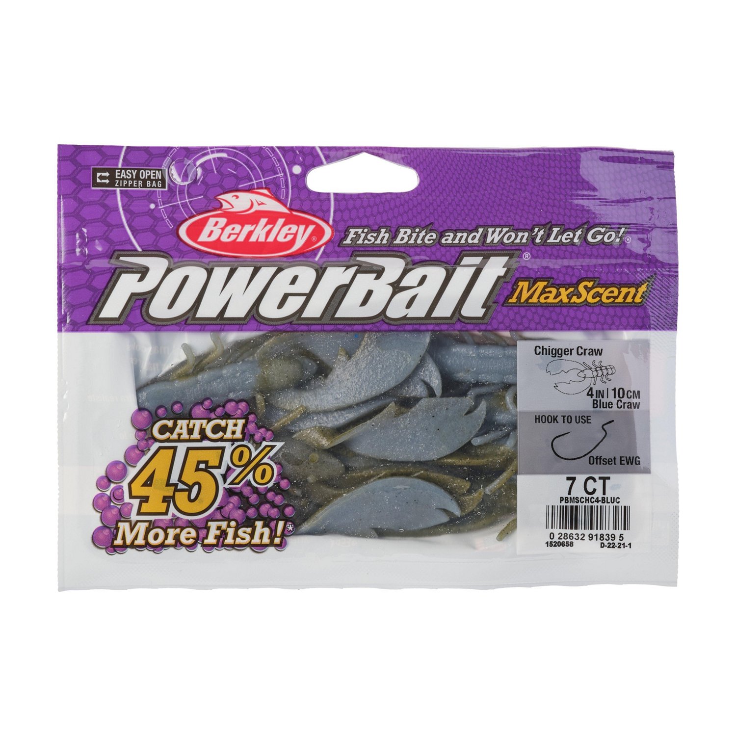 Berkley PowerBait® 4 in MaxScent Chigger Craws 7-Pack - view number 4