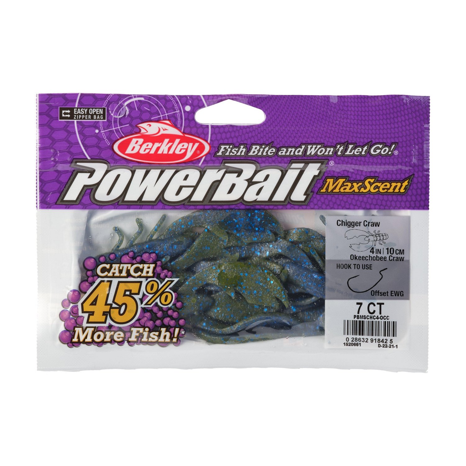 Berkley PowerBait® 4 in MaxScent Chigger Craws 7-Pack - view number 4
