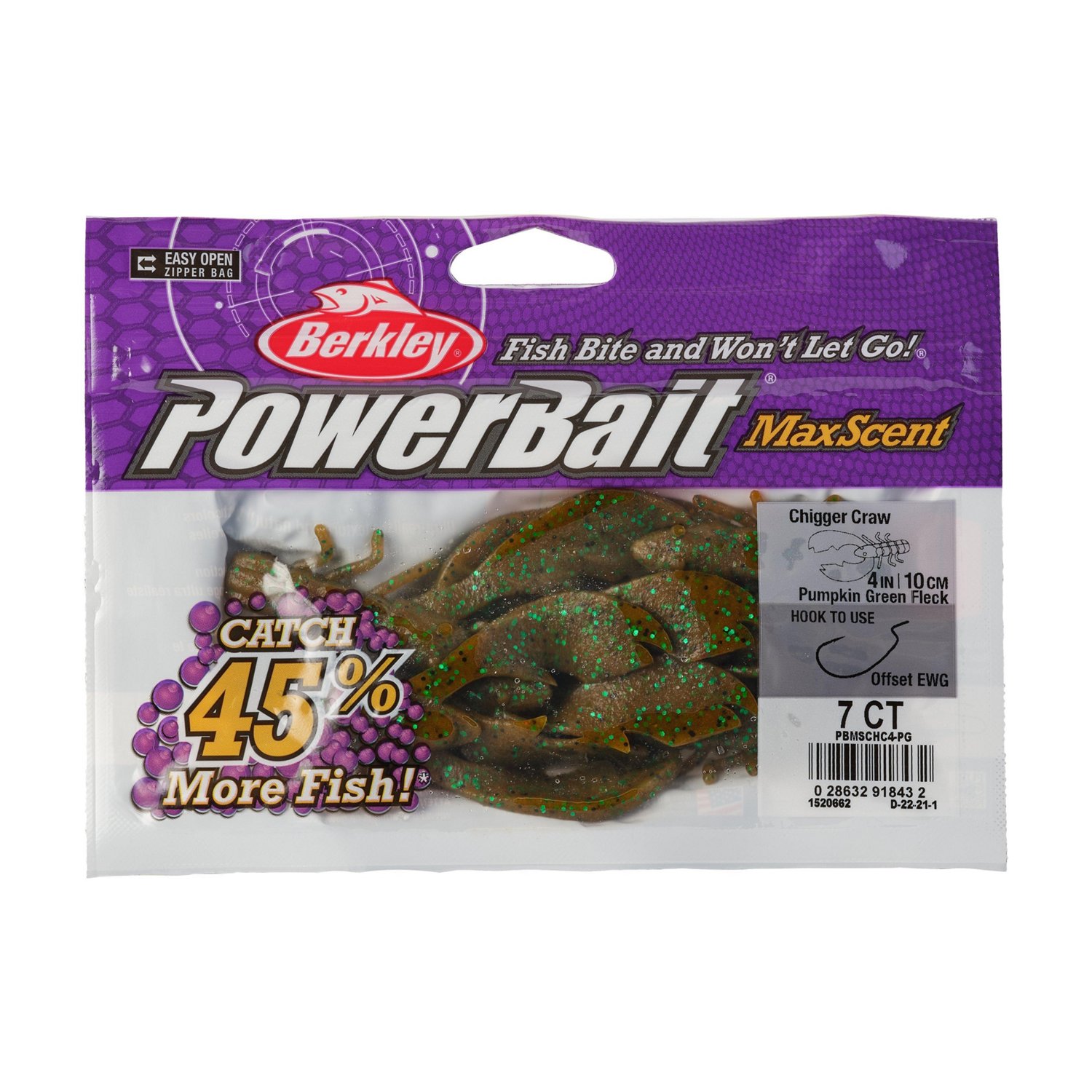 Berkley PowerBait® 4 in MaxScent Chigger Craws 7-Pack - view number 4