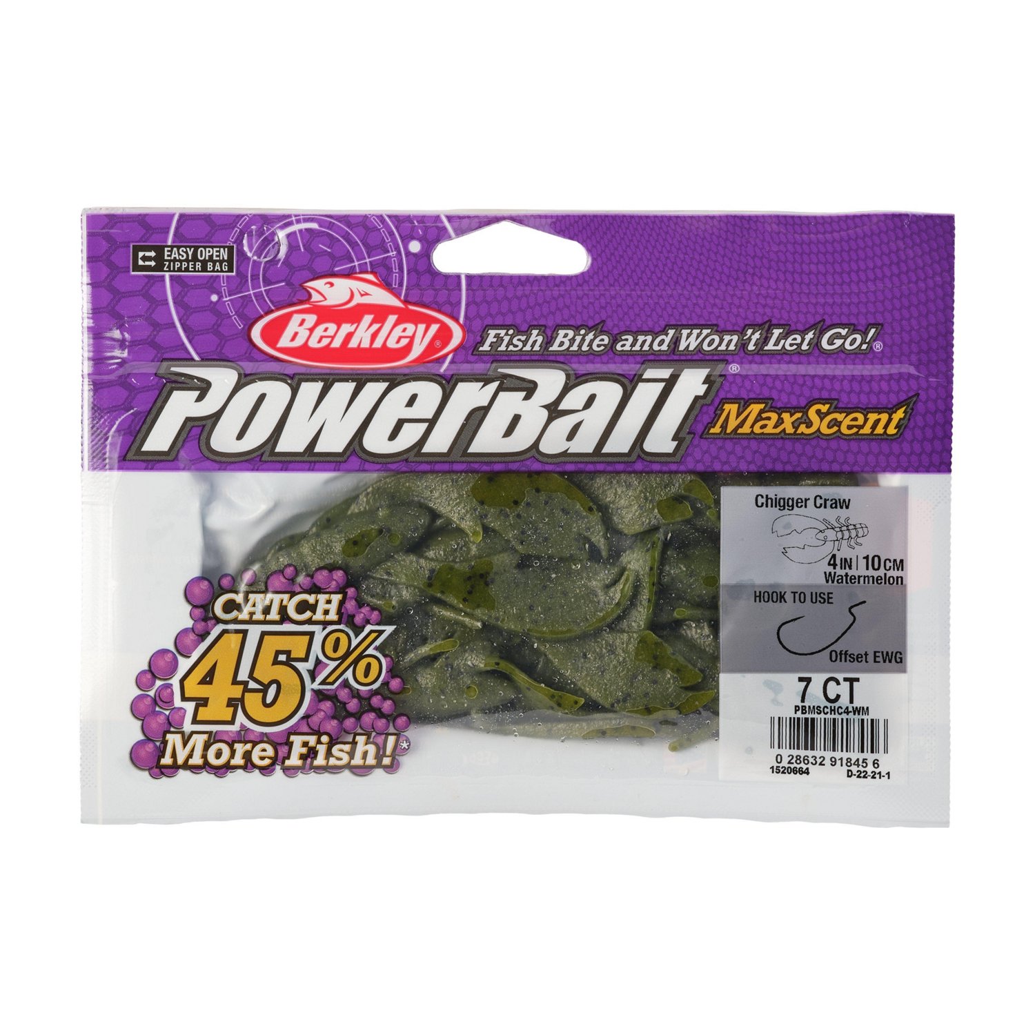 Berkley PowerBait® 4 in MaxScent Chigger Craws 7-Pack - view number 4