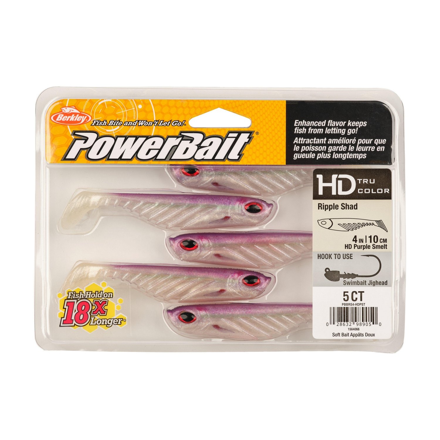 Berkley PowerBait® 4 in Ripple Shad Baits 5-Pack                                                                                - view number 4