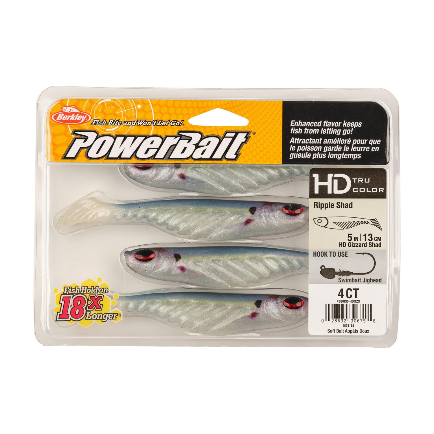 Berkley PowerBait® 5 in Ripple Shad Baits 4-Pack - view number 3