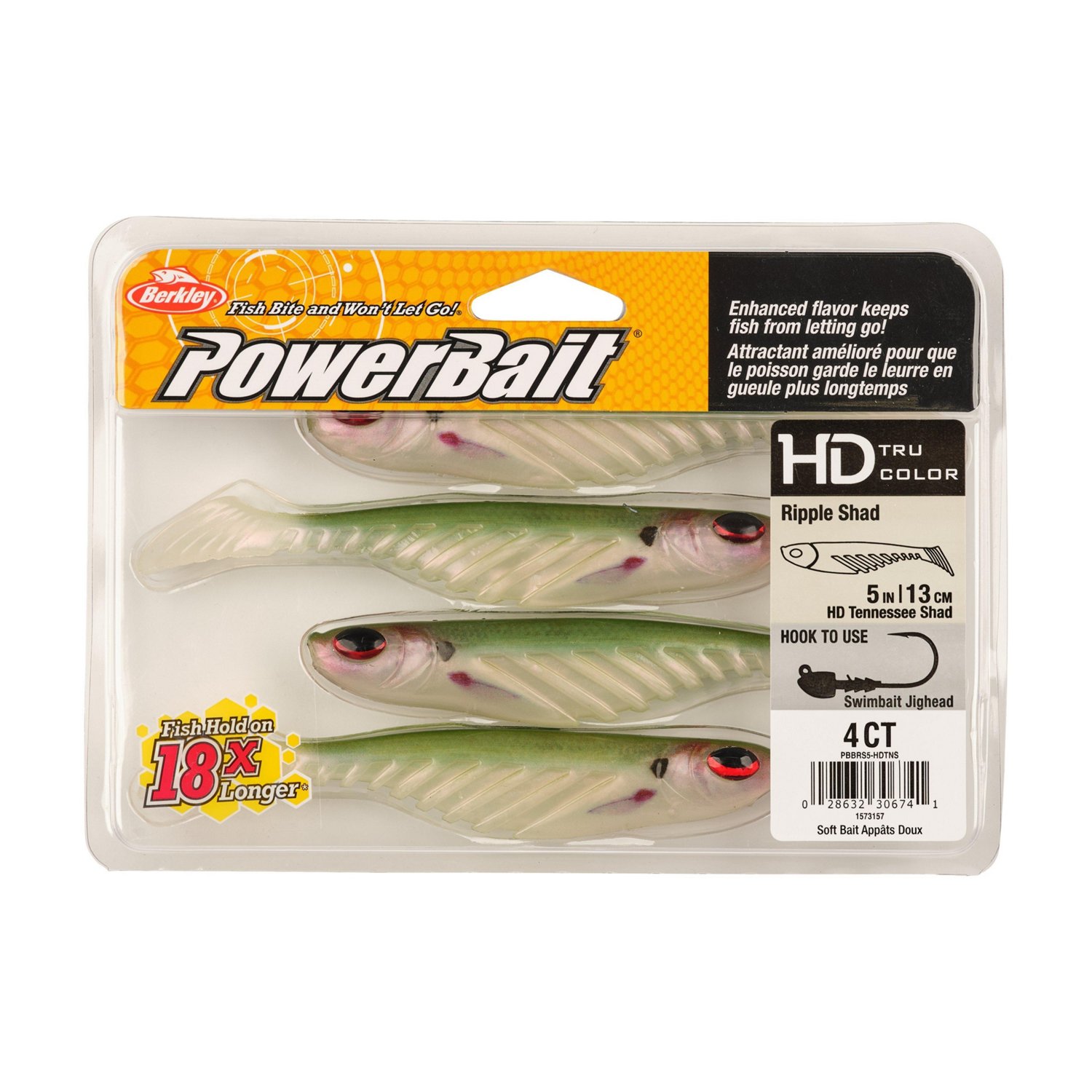Berkley PowerBait® 5 in Ripple Shad Baits 4-Pack - view number 3