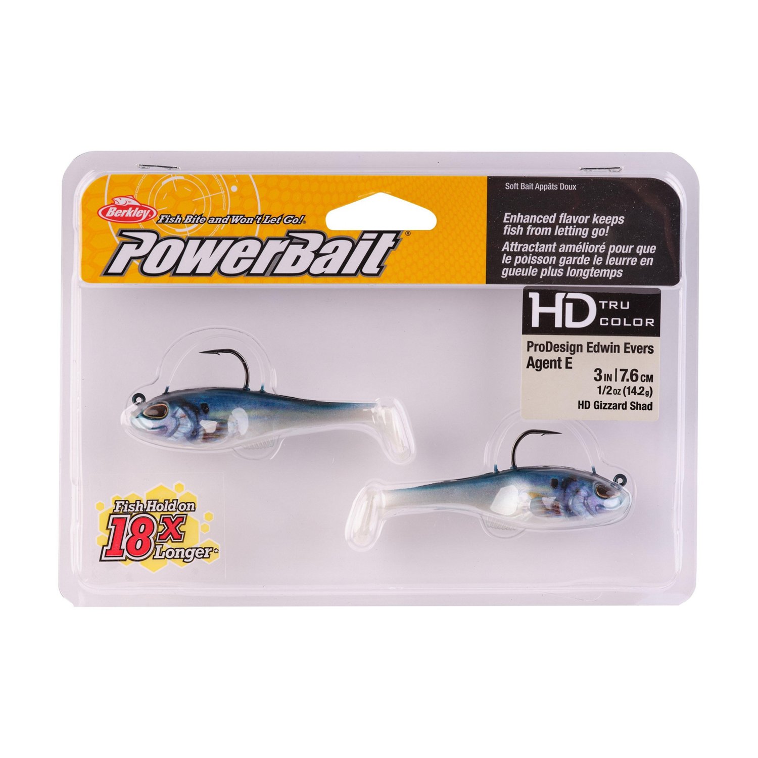 Berkley PowerBait Agent E 3.75 in HD Yellow Perch Soft Bait 2-Pack - view number 6