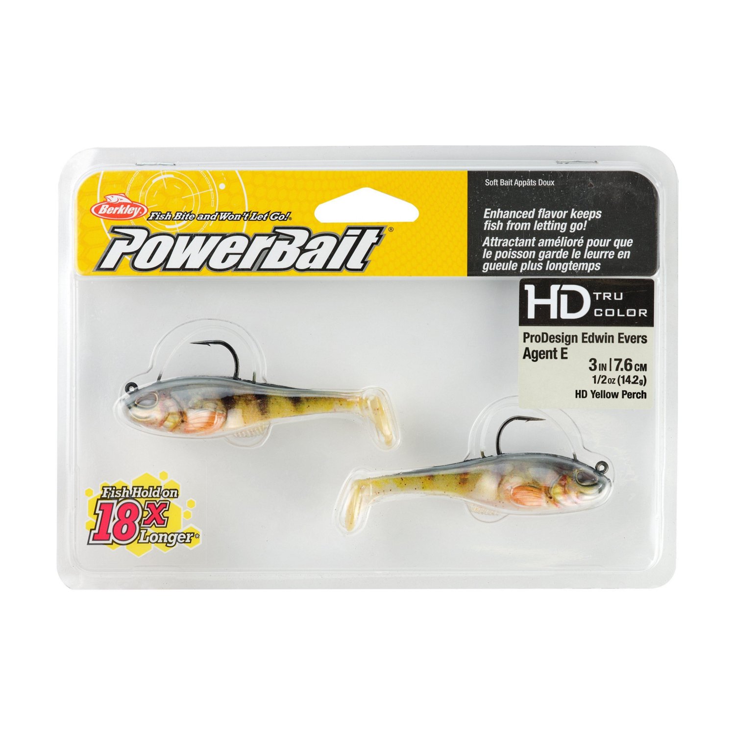 Berkley PowerBait Agent E 3.75 in HD Yellow Perch Soft Bait 2-Pack - view number 6