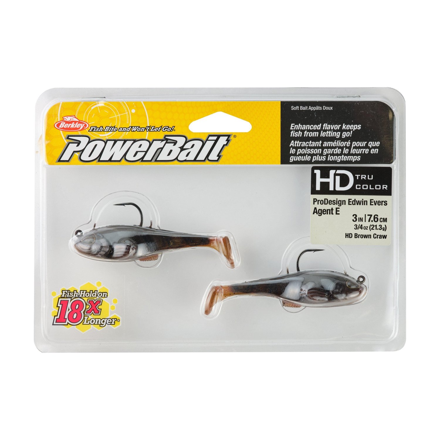 Berkley PowerBait Agent E 3.75 in HD Yellow Perch Soft Bait 2-Pack - view number 6