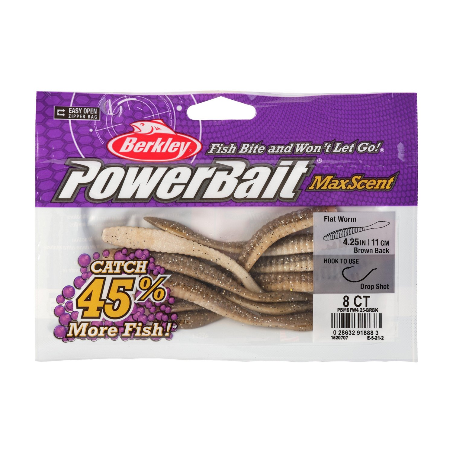 Berkley PowerBait MaxScent Flat Worm 8 Pack - view number 5