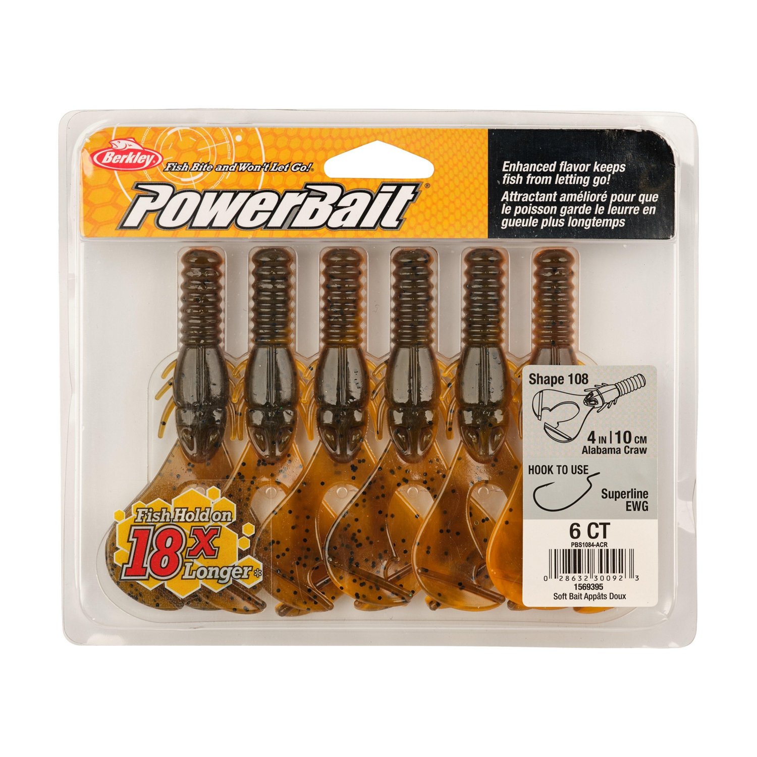 Berkley PowerBait Shape 108 4 in Black Blue Fleck Baits 6-Pack - view number 4