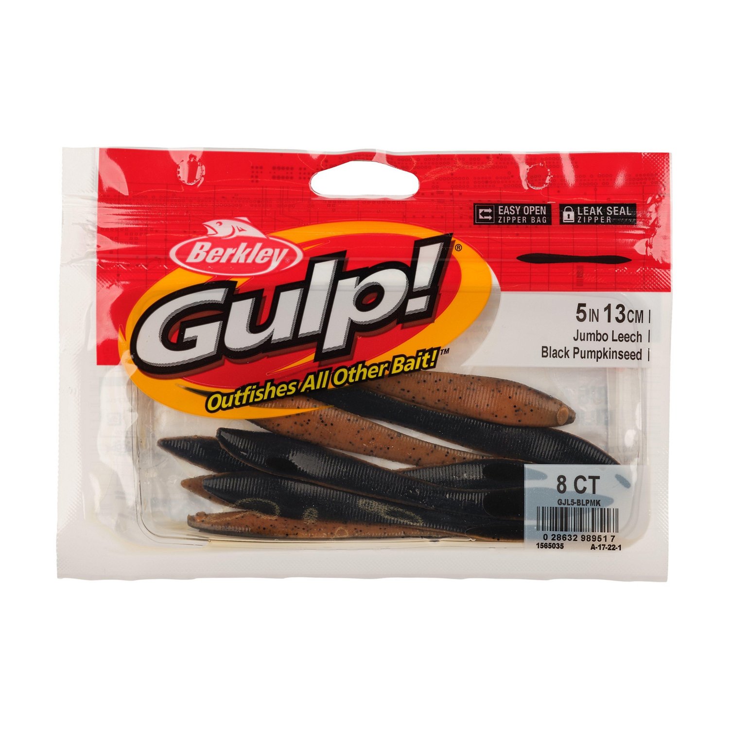 Berkley Gulp! Jumbo 5 in Leech 8-Pack - view number 3