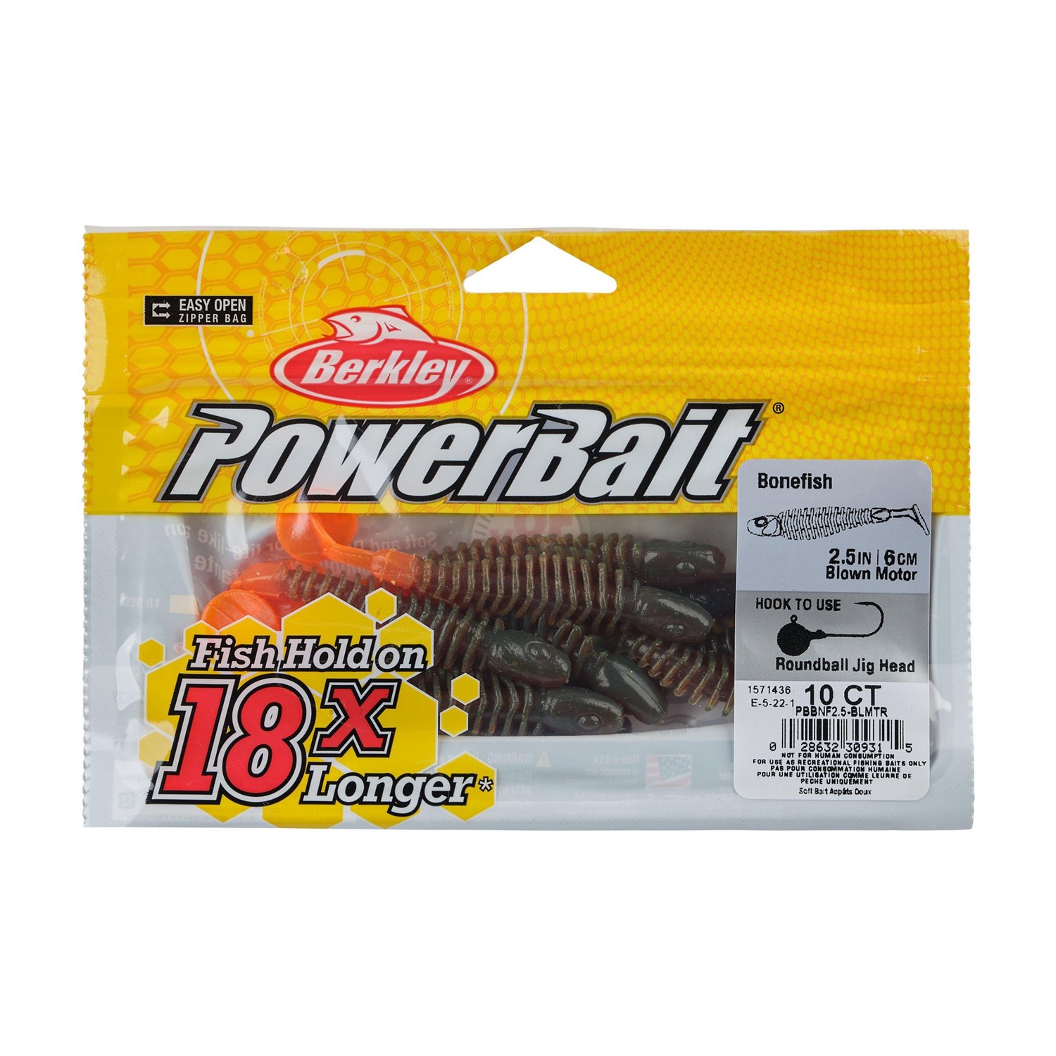 Berkley PowerBait Bonefish 2.5 in Citrus Punch Soft Bait 10-Pack  - view number 4