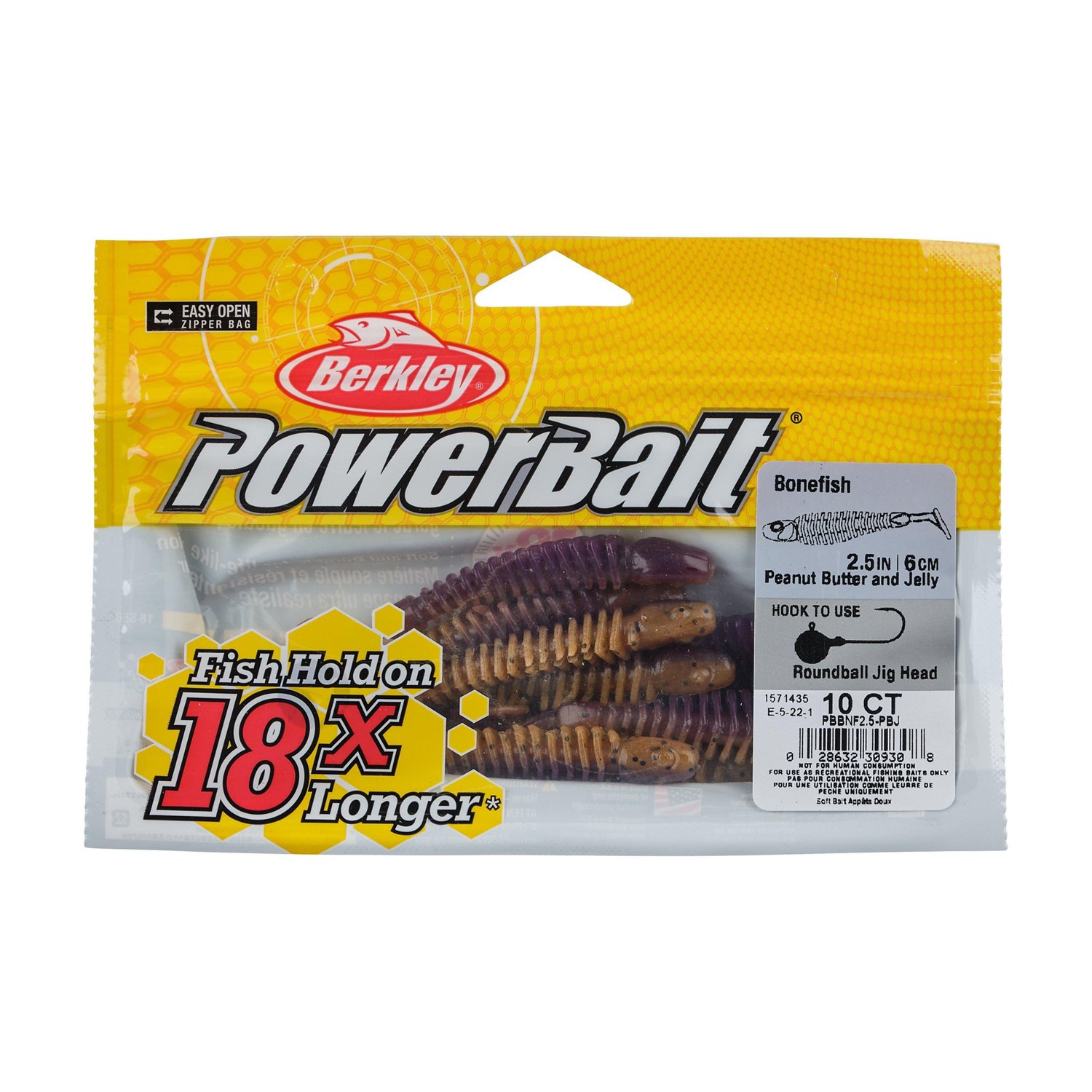 Berkley PowerBait Bonefish 2.5 in Citrus Punch Soft Bait 10-Pack  - view number 3