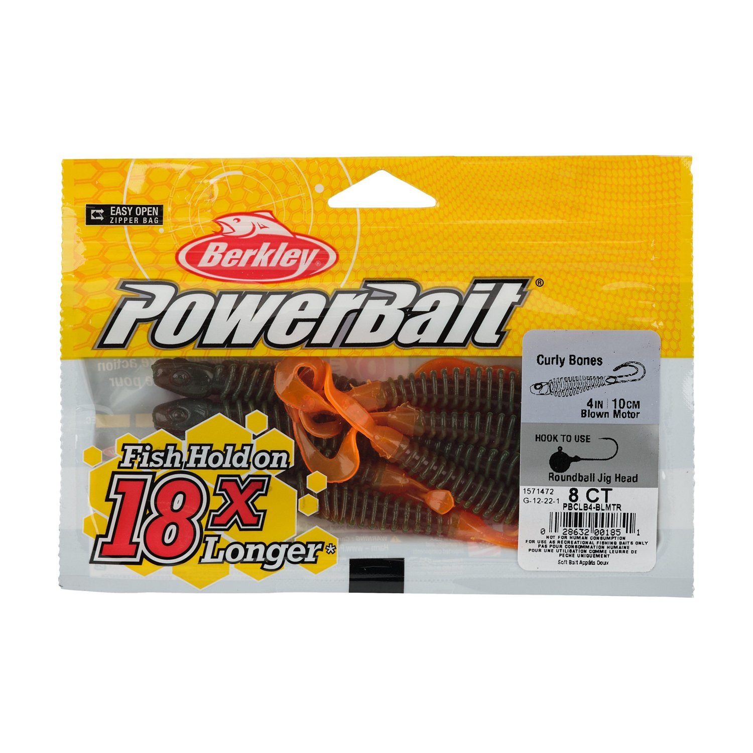 Berkley PowerBait Curly Bones 4 in Citrus Punch Soft Bait 8-Pack - view number 3