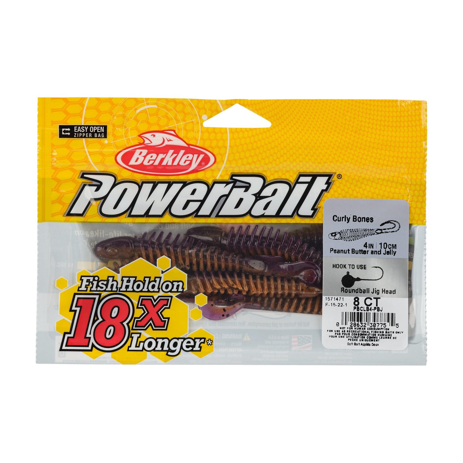Berkley PowerBait Curly Bones 4 in Citrus Punch Soft Bait 8-Pack - view number 3