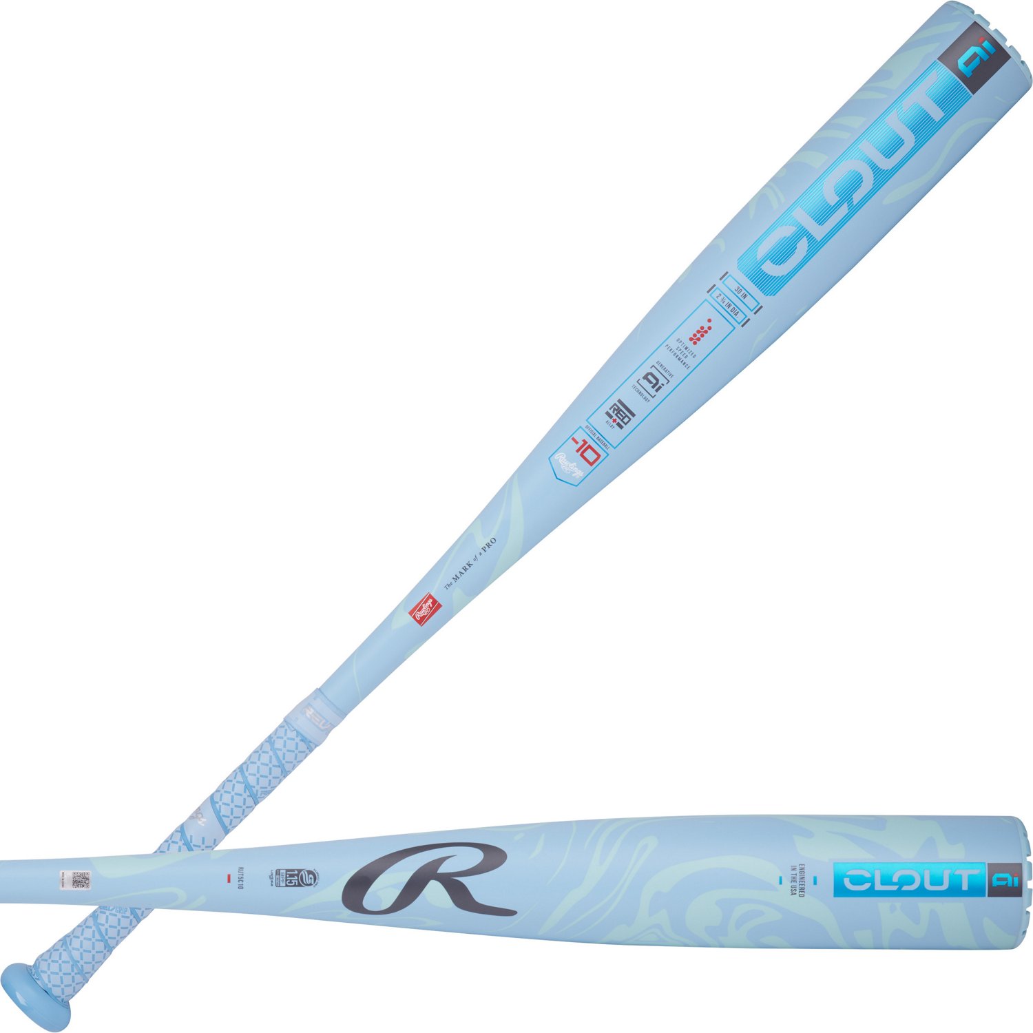 Rawlings 2025 Clout AI USSSA Baseball Bat (-10)                                                                                  - view number 1