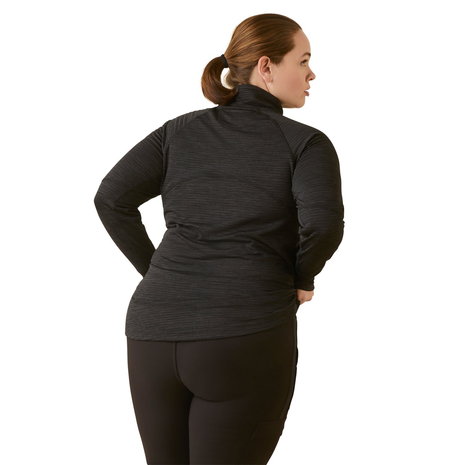 Ariat Women's Rebar Gridwork Baselayer 1/4 Zip Watch Window T-Shirt - view number 3