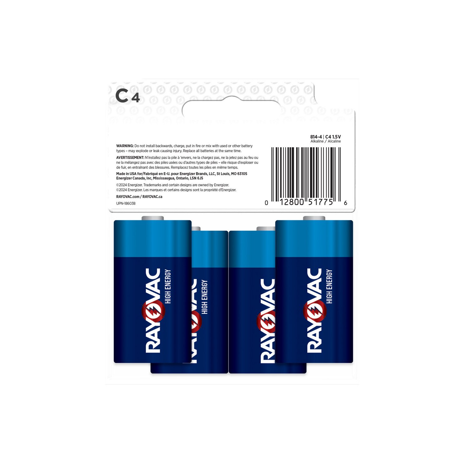 Rayovac C HIGH ENERGY Alkaline Batteries 4-Pack                                                                                  - view number 2