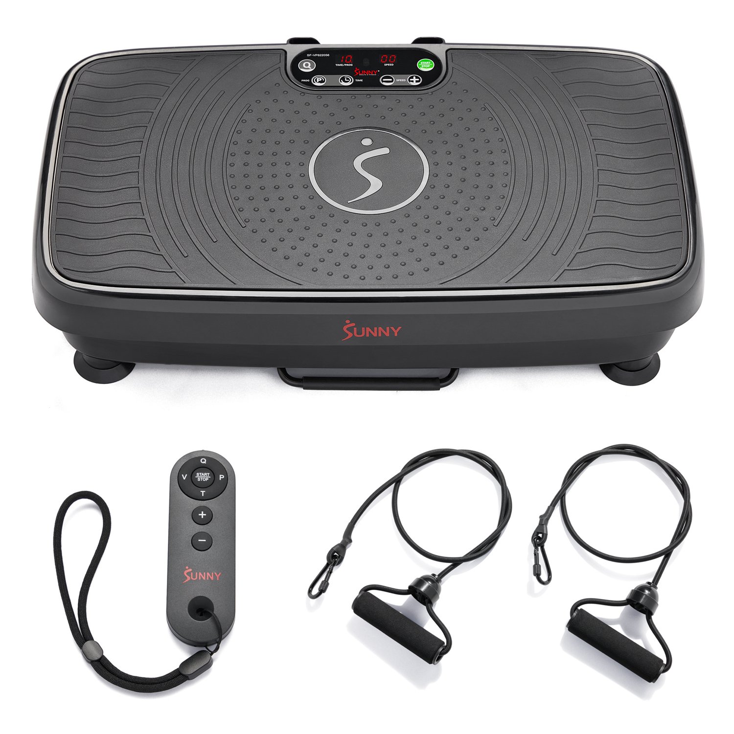 Sunny Health & Fitness Vibration Platform Machine with Resistance Bands - view number 2