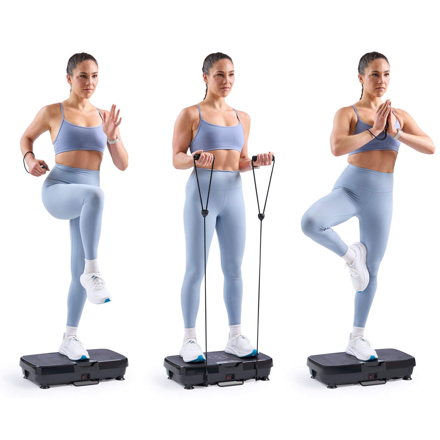 Sunny Health & Fitness Vibration Platform Machine with Resistance Bands - view number 3