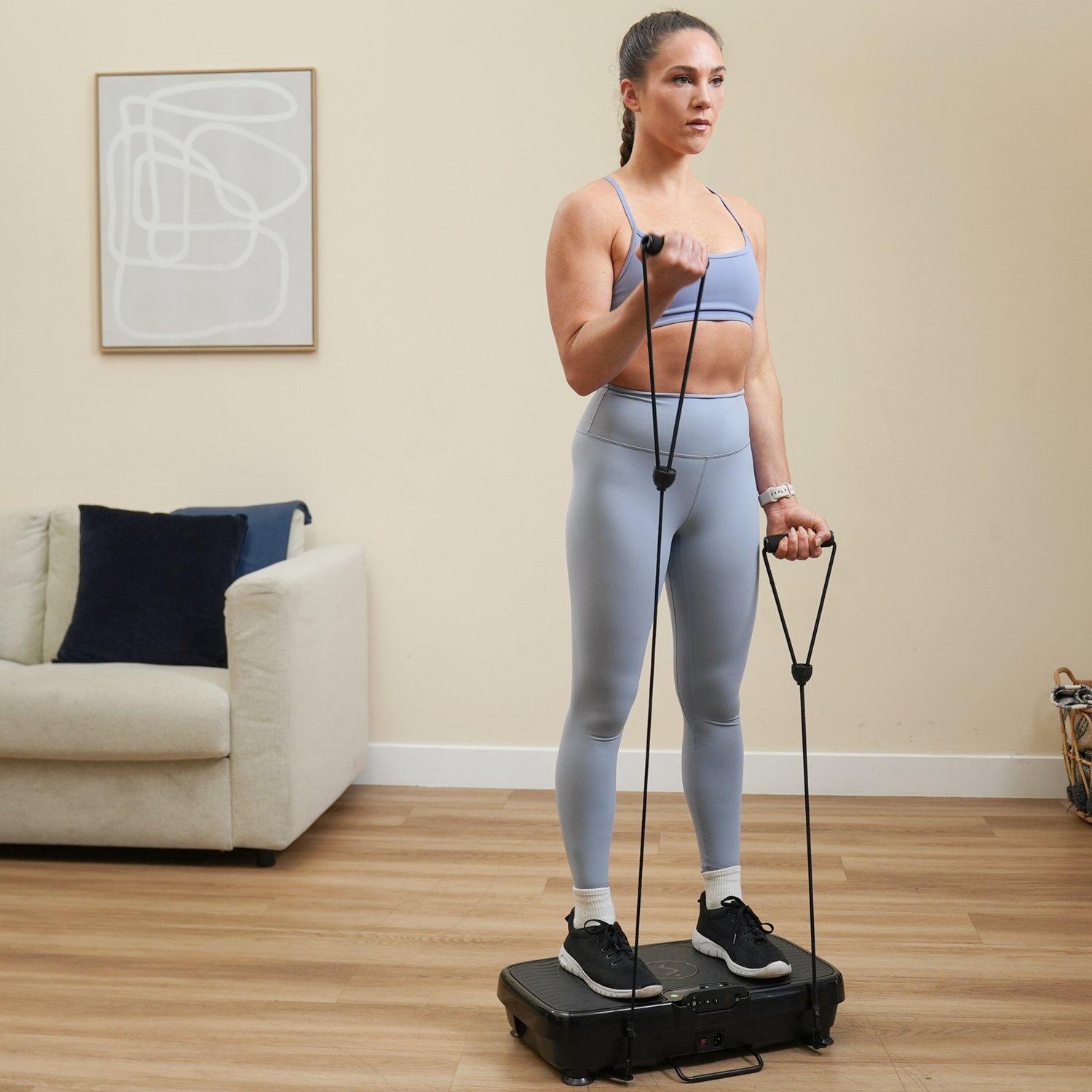 Sunny Health & Fitness Vibration Platform Machine with Resistance Bands - view number 7