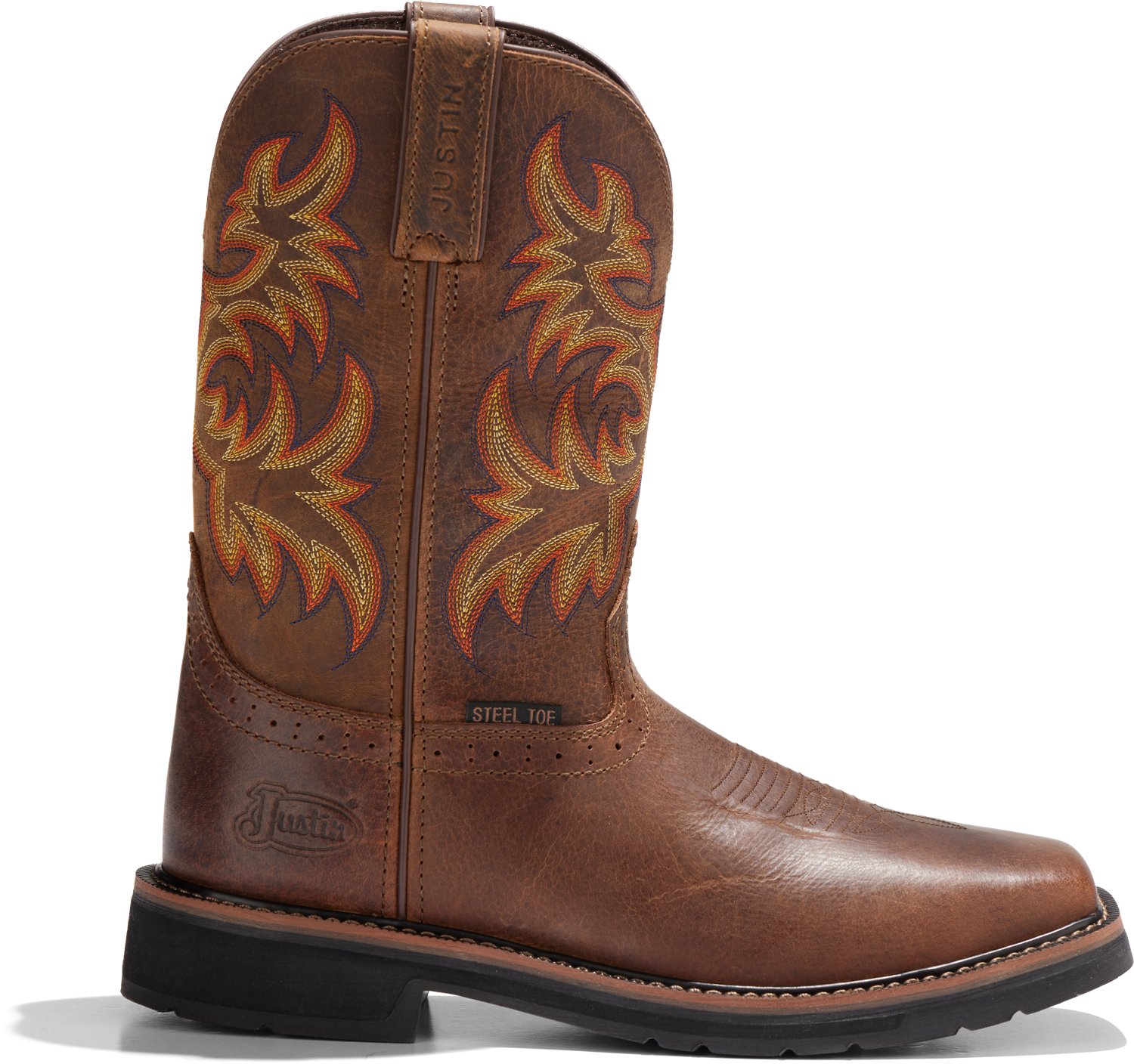 Justin men's stampede wellington steel toe snake on sale boots