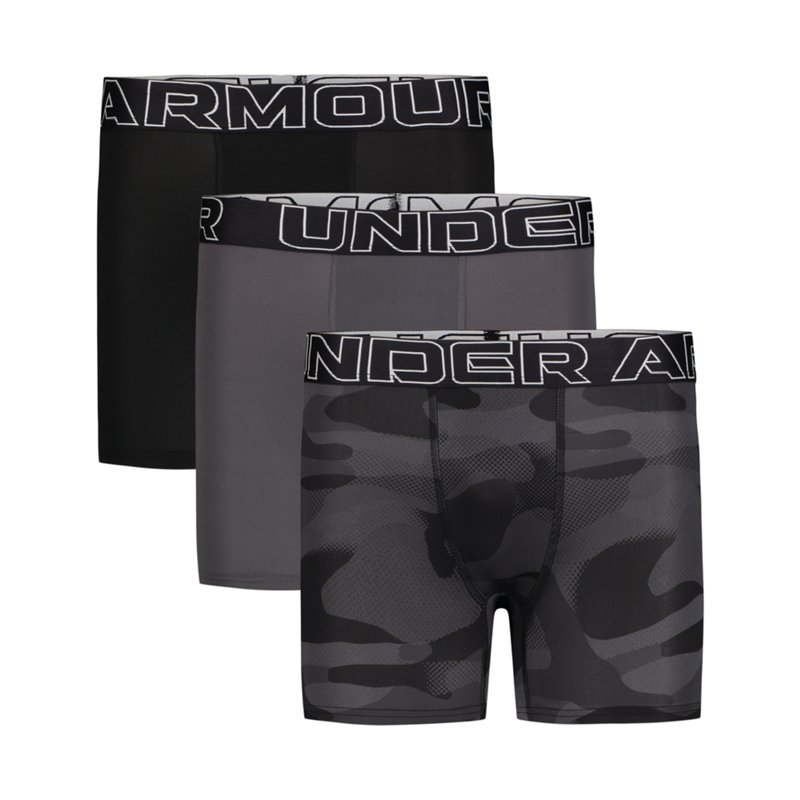 Under Armour Boys' Performance Tech Black Camo Boxer Briefs 3-Pack, Medium - Boy's Athletic Shorts at Academy Sports