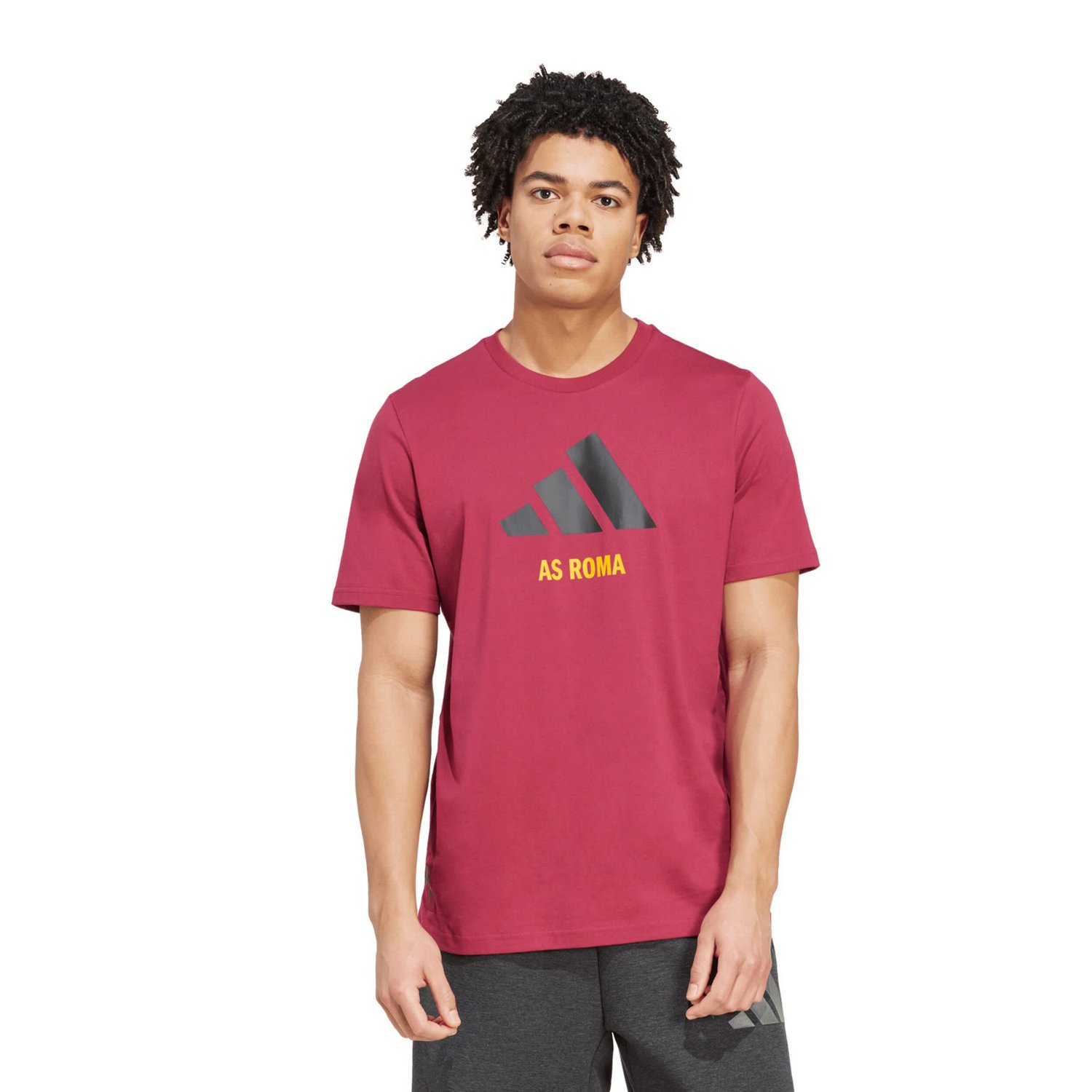 adidas AS Roma Three-Stripe Wordmark T-Shirt - view number 1
