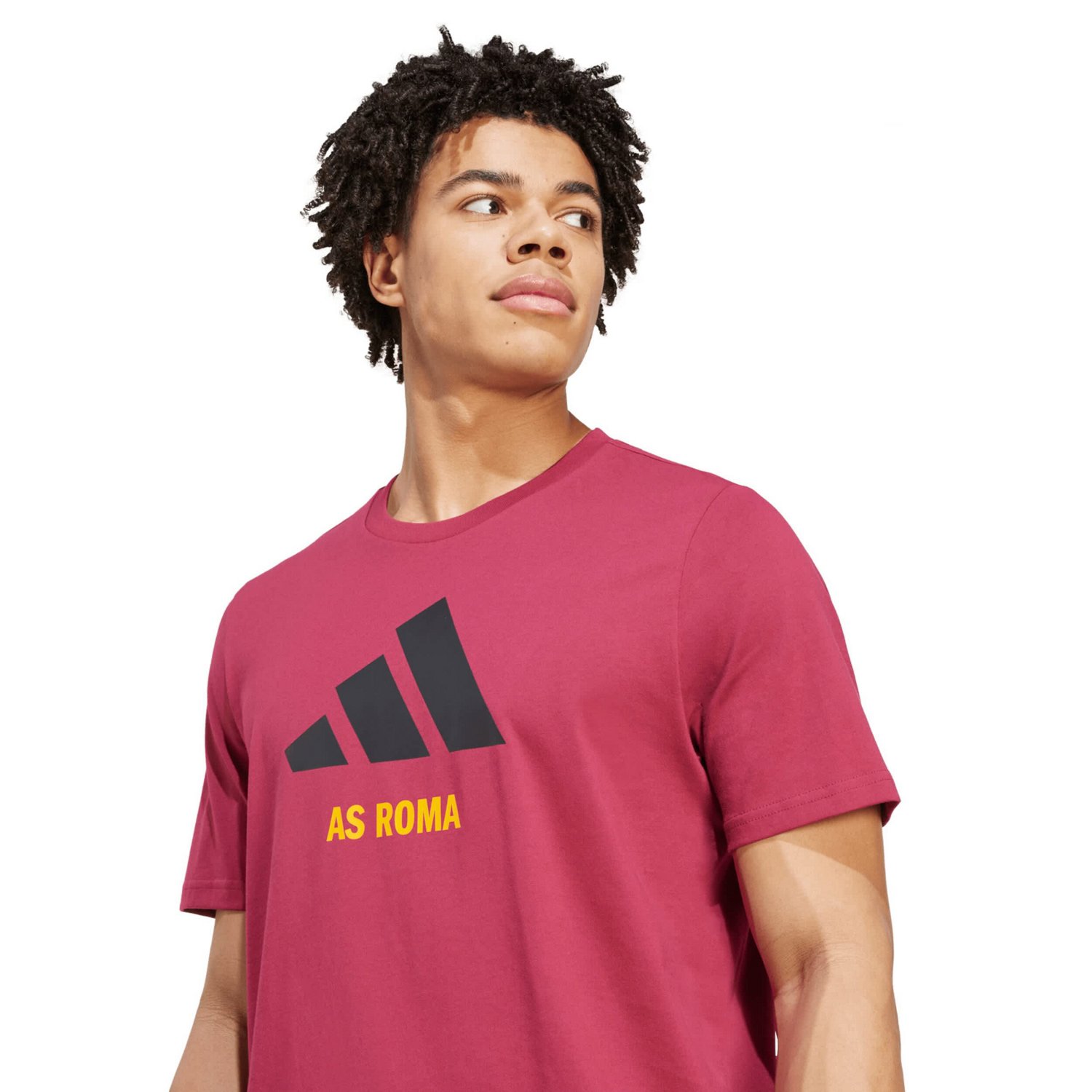 adidas AS Roma Three-Stripe Wordmark T-Shirt - view number 3