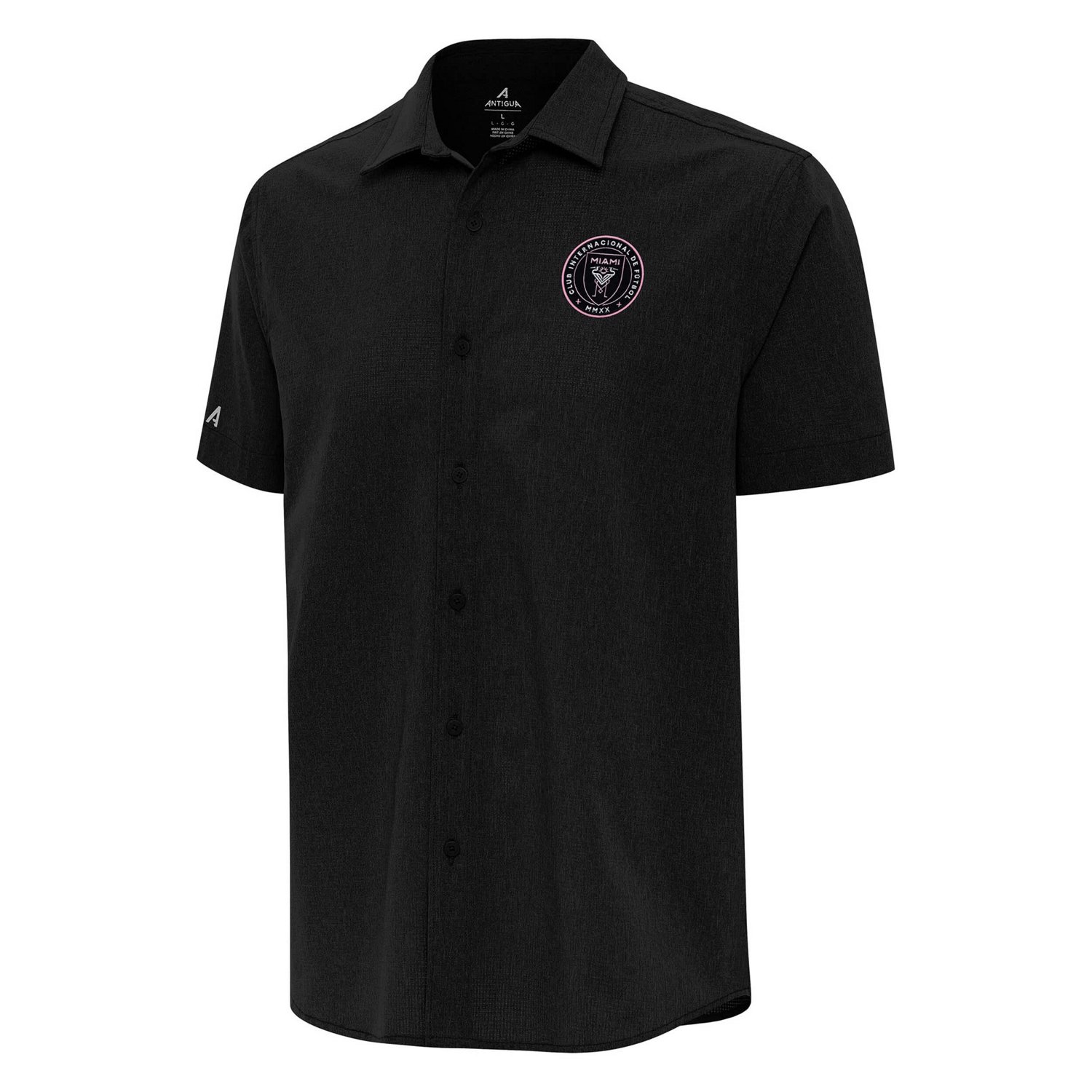 Antigua Inter Miami CF Activate Woven Button-Up Shirt