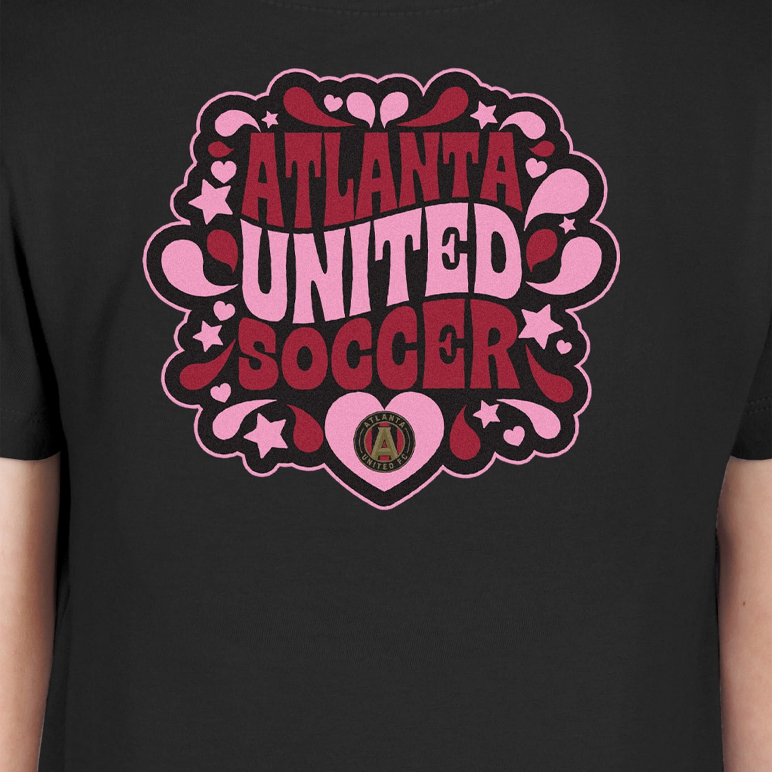 Girls Youth New Era Atlanta United FC Bubble Heart T-Shirt