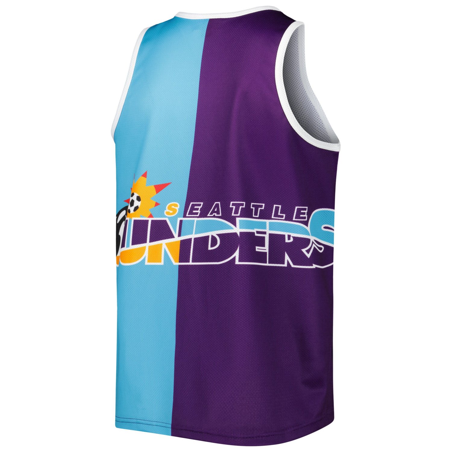 Mitchell  Ness Blue Seattle Sounders FC Sublimated Split Logo Tank Top - view number 3