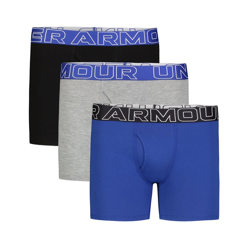 Under Armour Boys' Performance Cotton 3 Pack Boxer Set Royal, X-Large - Boy's Athletic Shorts at Academy Sports