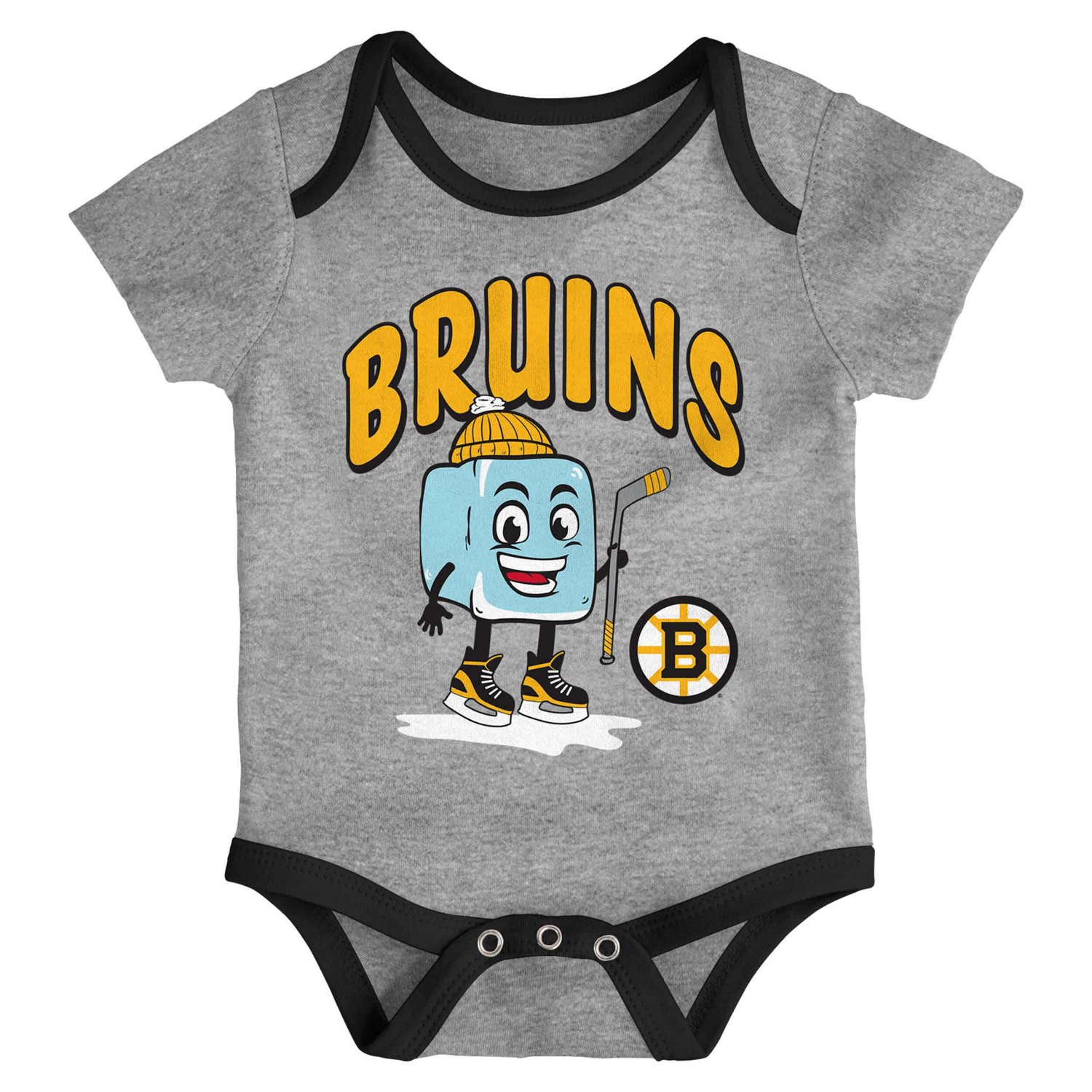  Newborn Outerstuff Boston Bruins Triple Header Three-Piece Bodysuit Set - view number 4