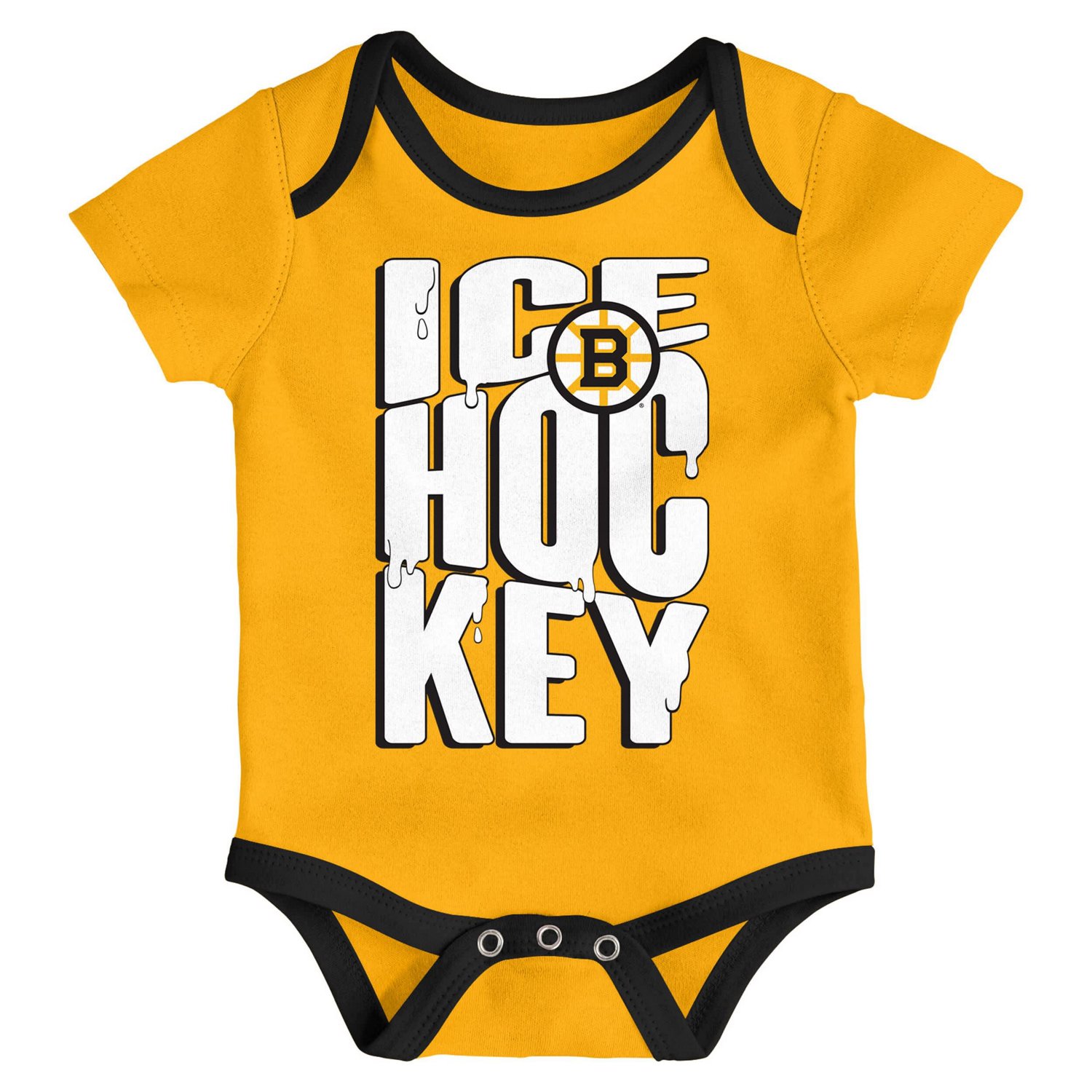  Newborn Outerstuff Boston Bruins Triple Header Three-Piece Bodysuit Set - view number 3