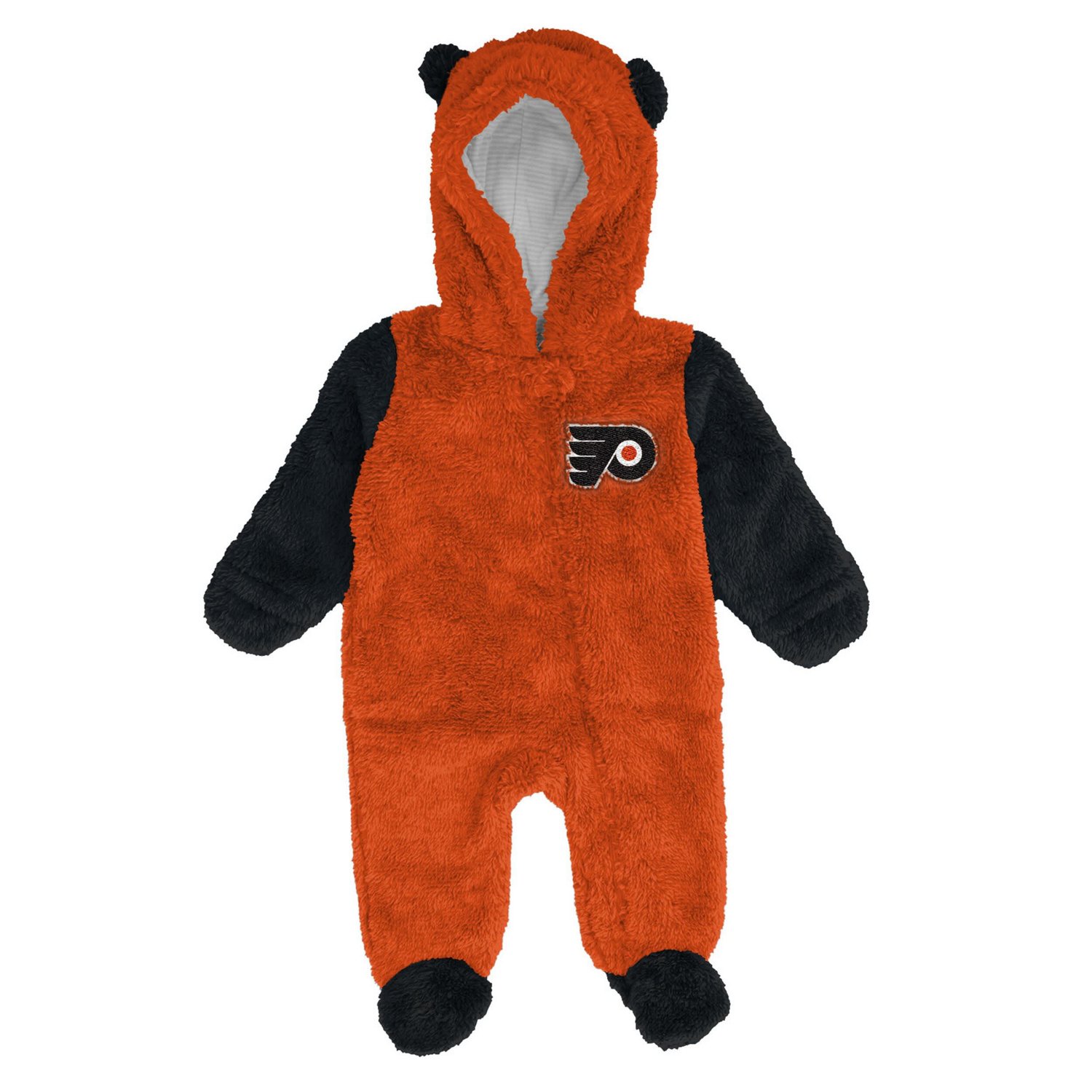  Newborn Outerstuff Philadelphia Flyers Stay Napping Fleece Bunting Full-Zip Hooded Sleeper - view number 2